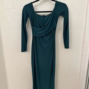 Long sleeve dress emerald green